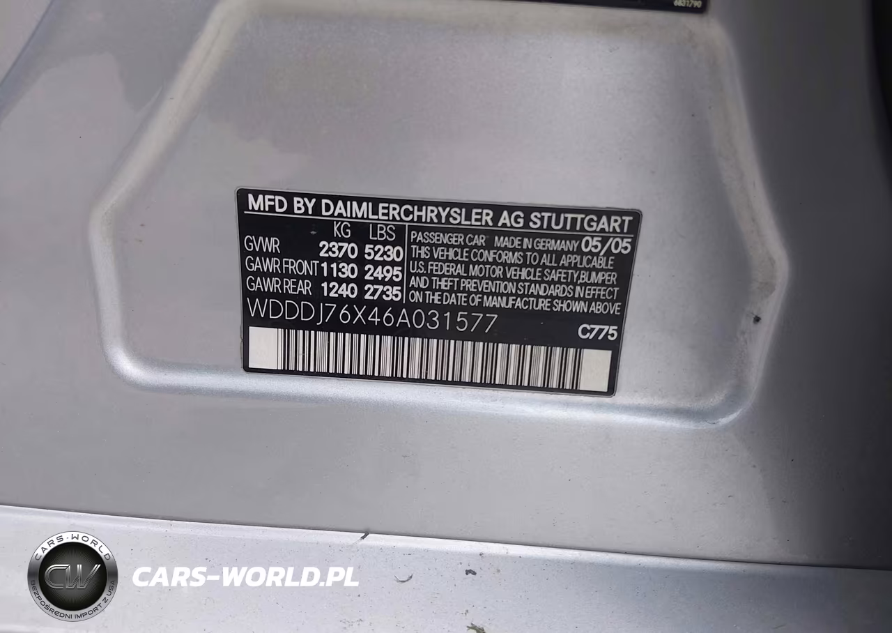 2006 Mercedes-Benz Cls 55 Amg VIN:WDDDJ76X46A031577 - 9