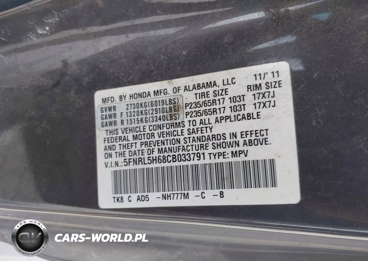 2012 Honda Odyssey Ex-L VIN:5FNRL5H68CB033791 - 9