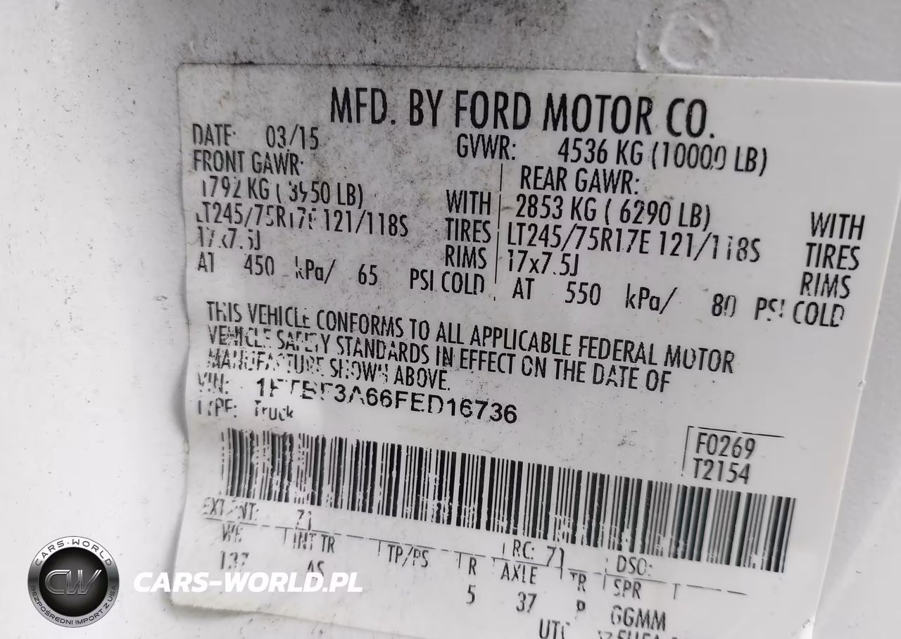 2015 Ford F-350 Xl-Xlt VIN:1FTBF3A66FED16736 - 9
