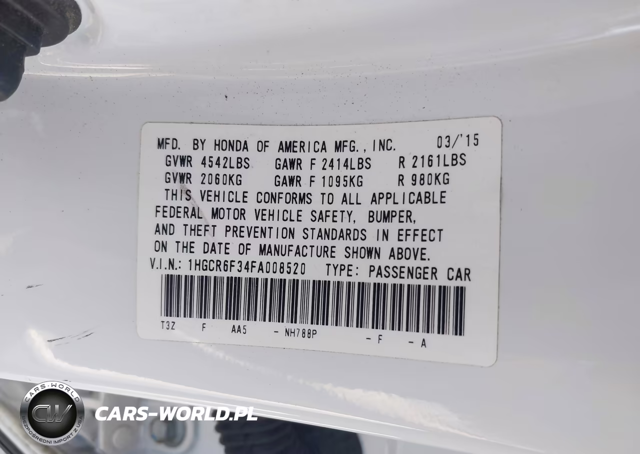2015 Honda Accord Hybrid VIN:1HGCR6F34FA008520 - 9
