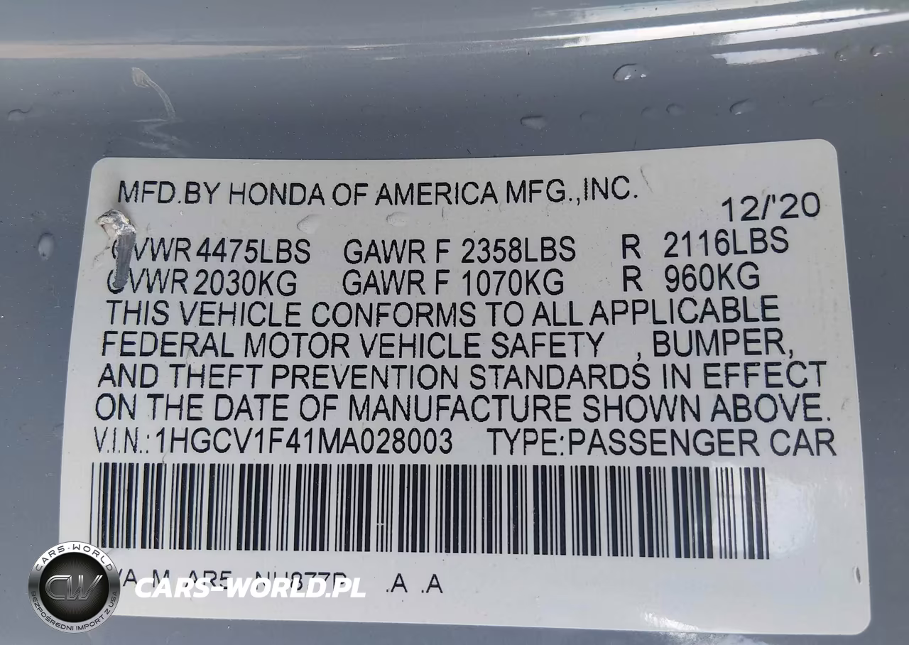 2021 Honda Accord Sport Special Edition VIN:1HGCV1F41MA028003 - 9
