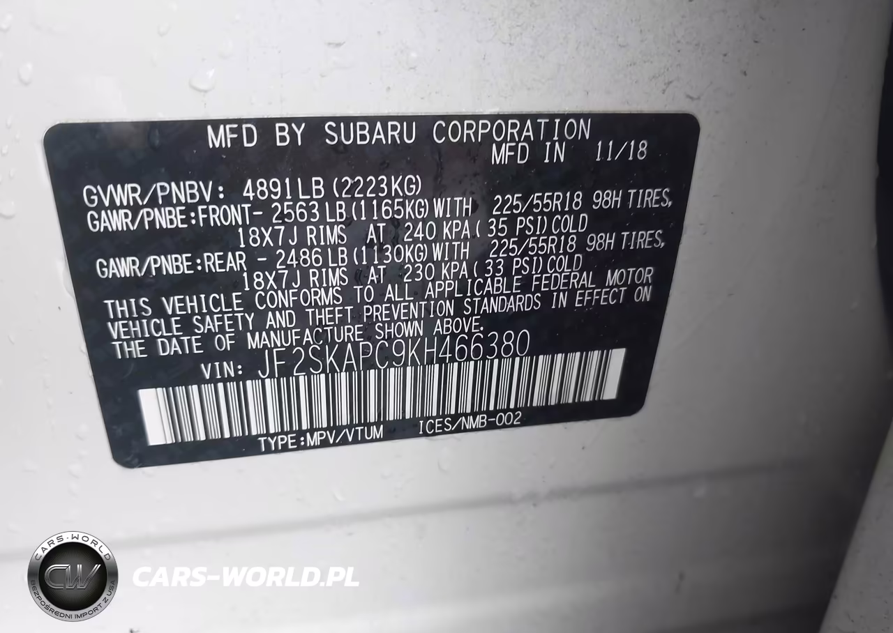 2019 Subaru Forester Sport VIN:JF2SKAPC9KH466380 - 9