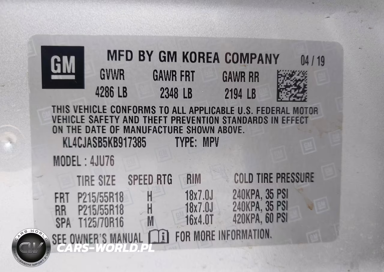 2019 Buick Encore Fwd Preferred VIN:KL4CJASB5KB917385 - 9