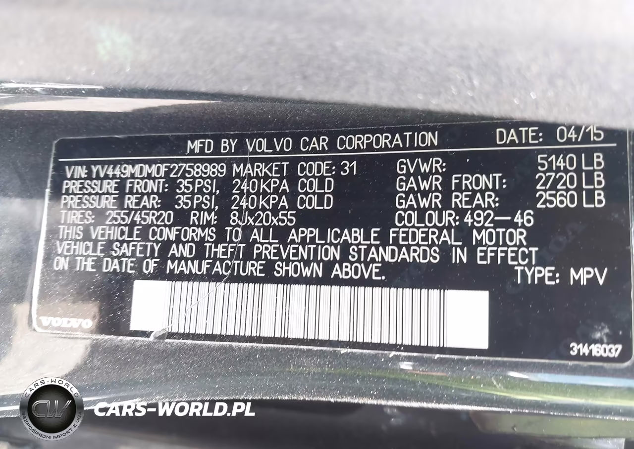 2015 Volvo Xc60 T6 Platinum VIN:YV449MDM0F2758989 - 9