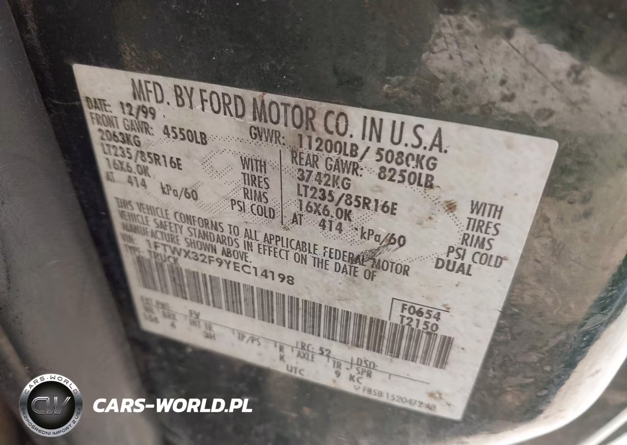 2000 Ford F-350 Lariat-Xl-Xlt VIN:1FTWX32F9YEC14198 - 8