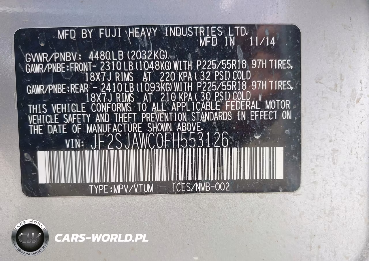 2015 Subaru Forester 2.5I Touring VIN:JF2SJAWC0FH553126 - 9