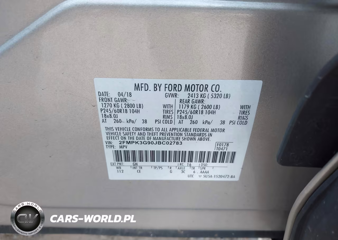 2018 Ford Edge Se VIN:2FMPK3G90JBC02783 - 9