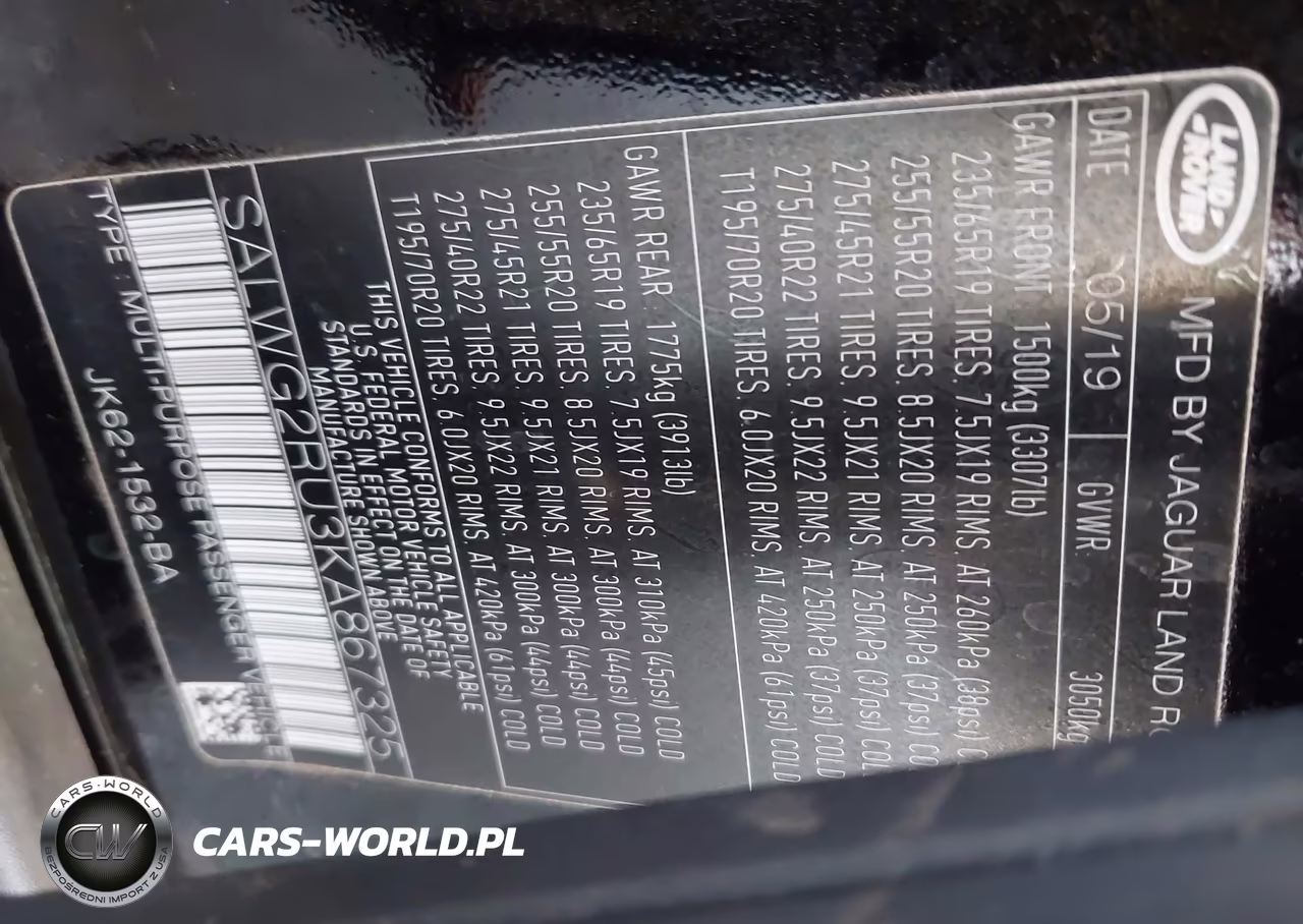 2019 Land Rover Range Rover Sport Se Mhev VIN:SALWG2RU3KA867325 - 9