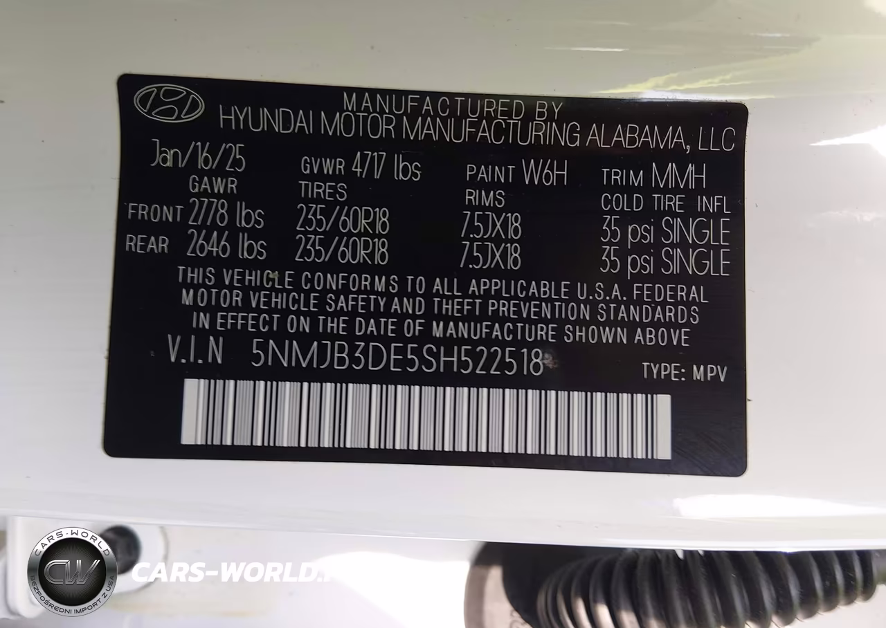 2025 Hyundai Tucson Sel VIN:5NMJB3DE5SH522518 - 9