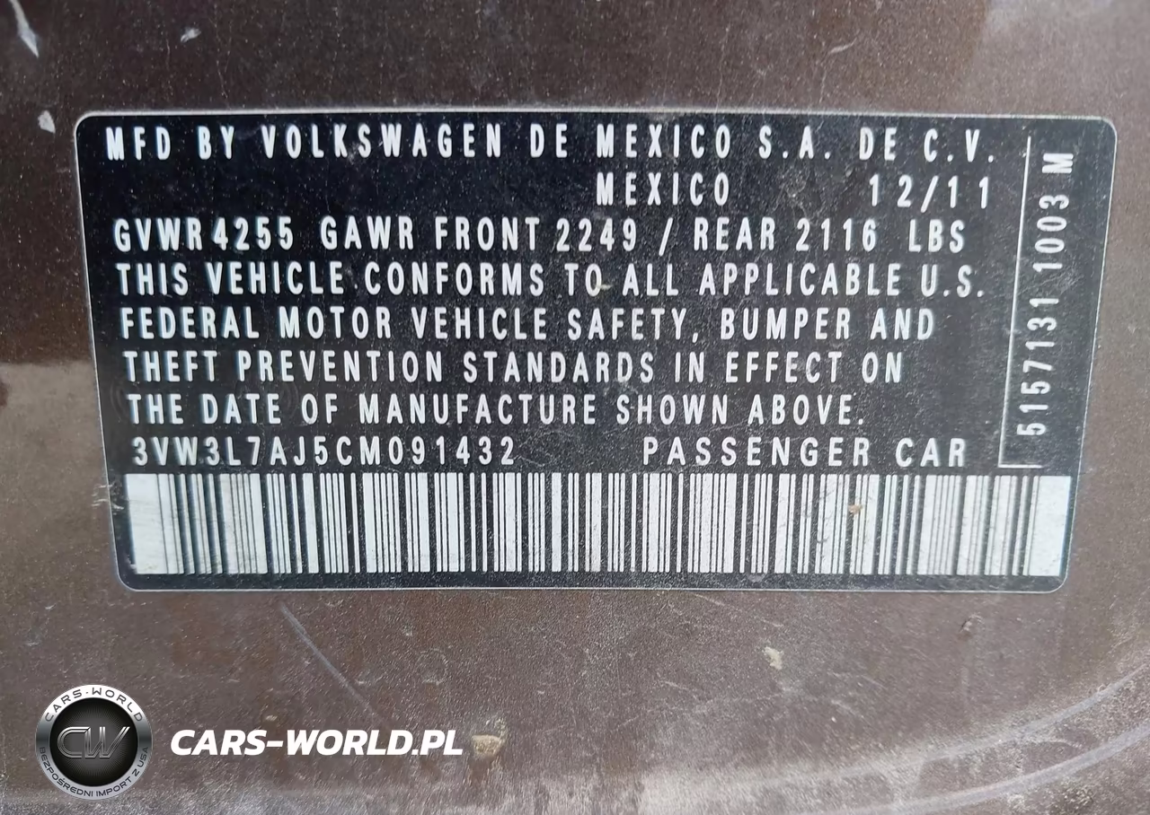 2012 Volkswagen Jetta 2.0L Tdi VIN:3VW3L7AJ5CM091432 - 9
