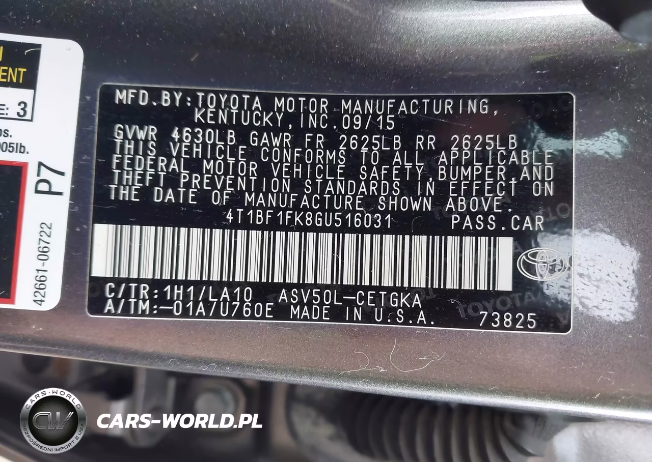 2016 Toyota Camry Xle VIN:4T1BF1FK8GU516031 - 9
