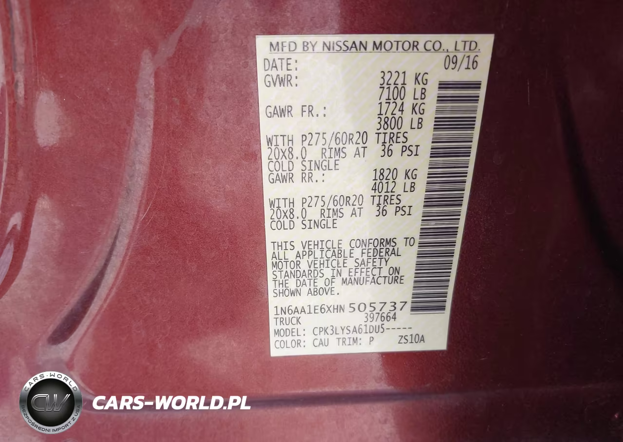 2017 Nissan Titan Platinum Reserve VIN:1N6AA1E6XHN505737 - 9