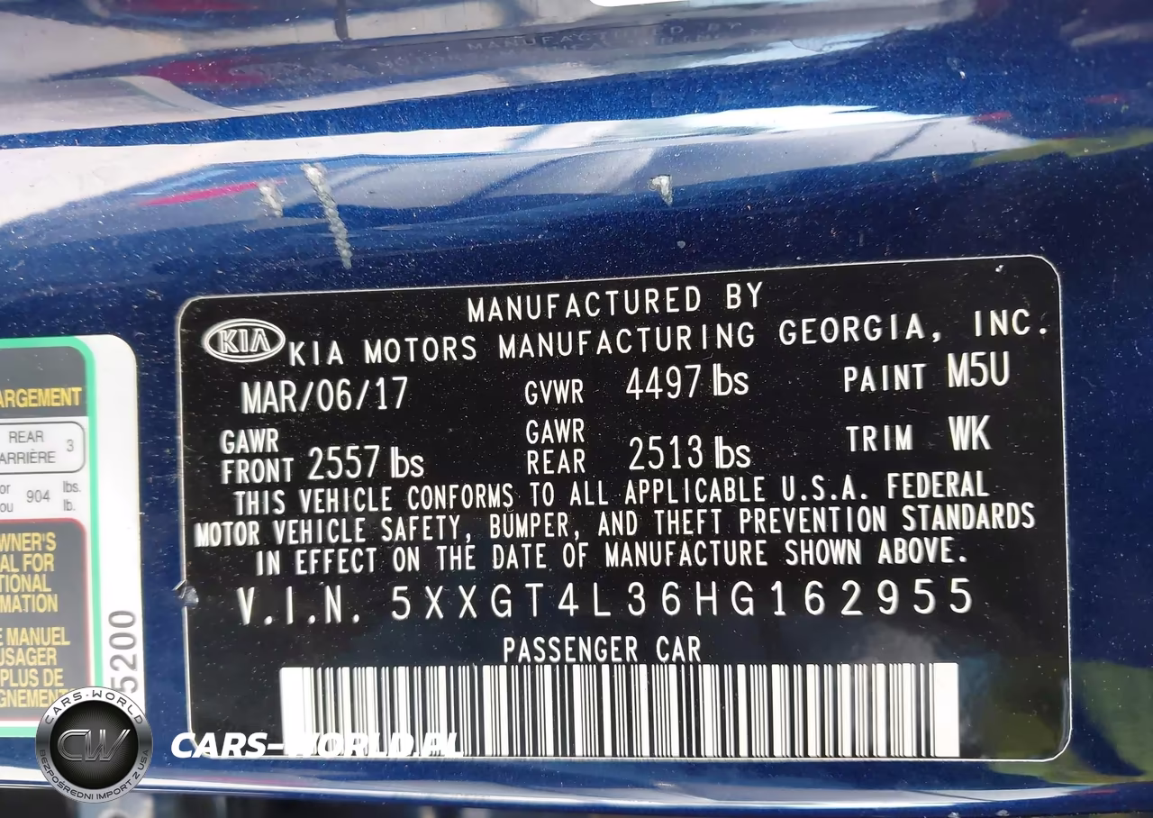 2017 Kia Optima Lx VIN:5XXGT4L36HG162955 - 9