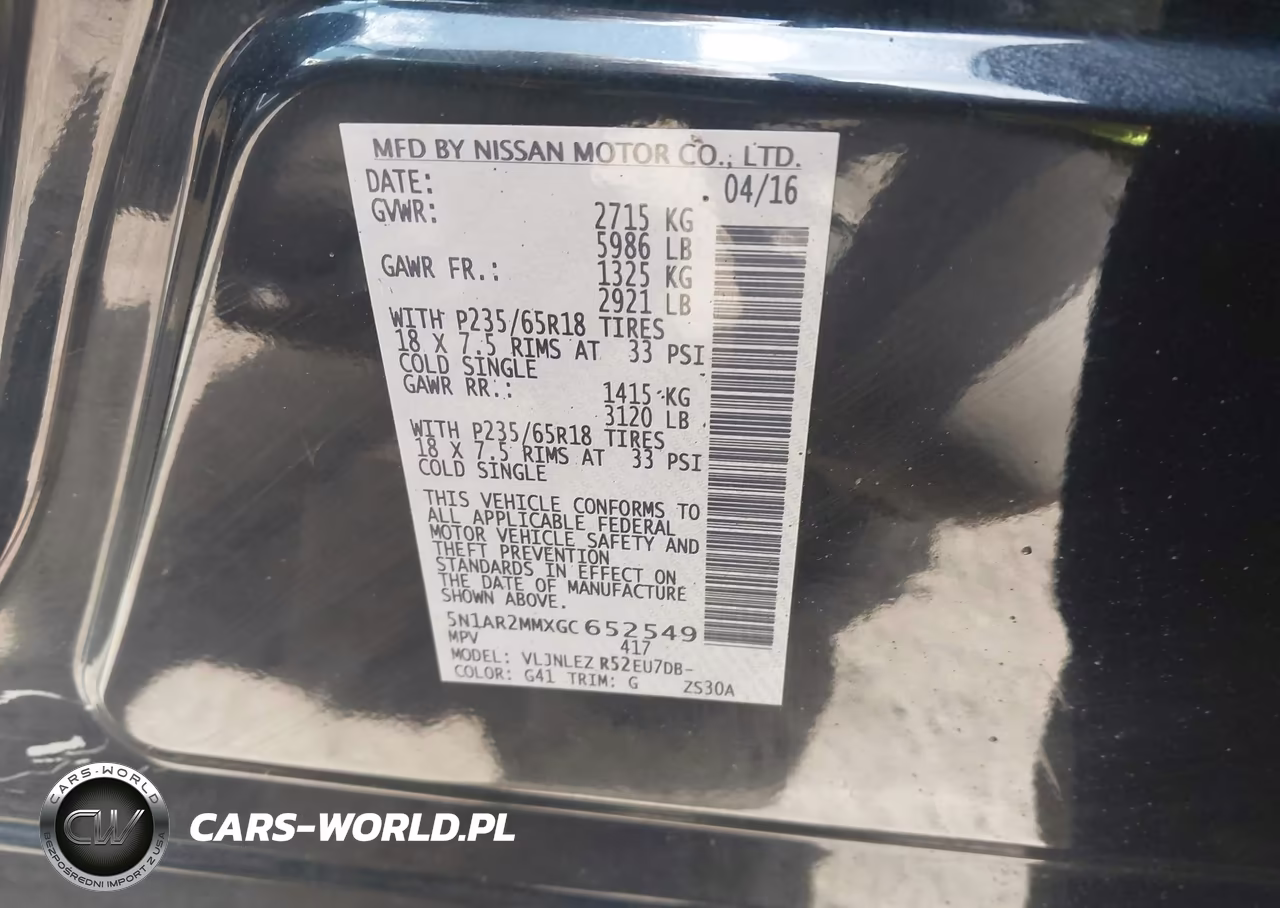 2016 Nissan Pathfinder Sv VIN:5N1AR2MMXGC652549 - 9