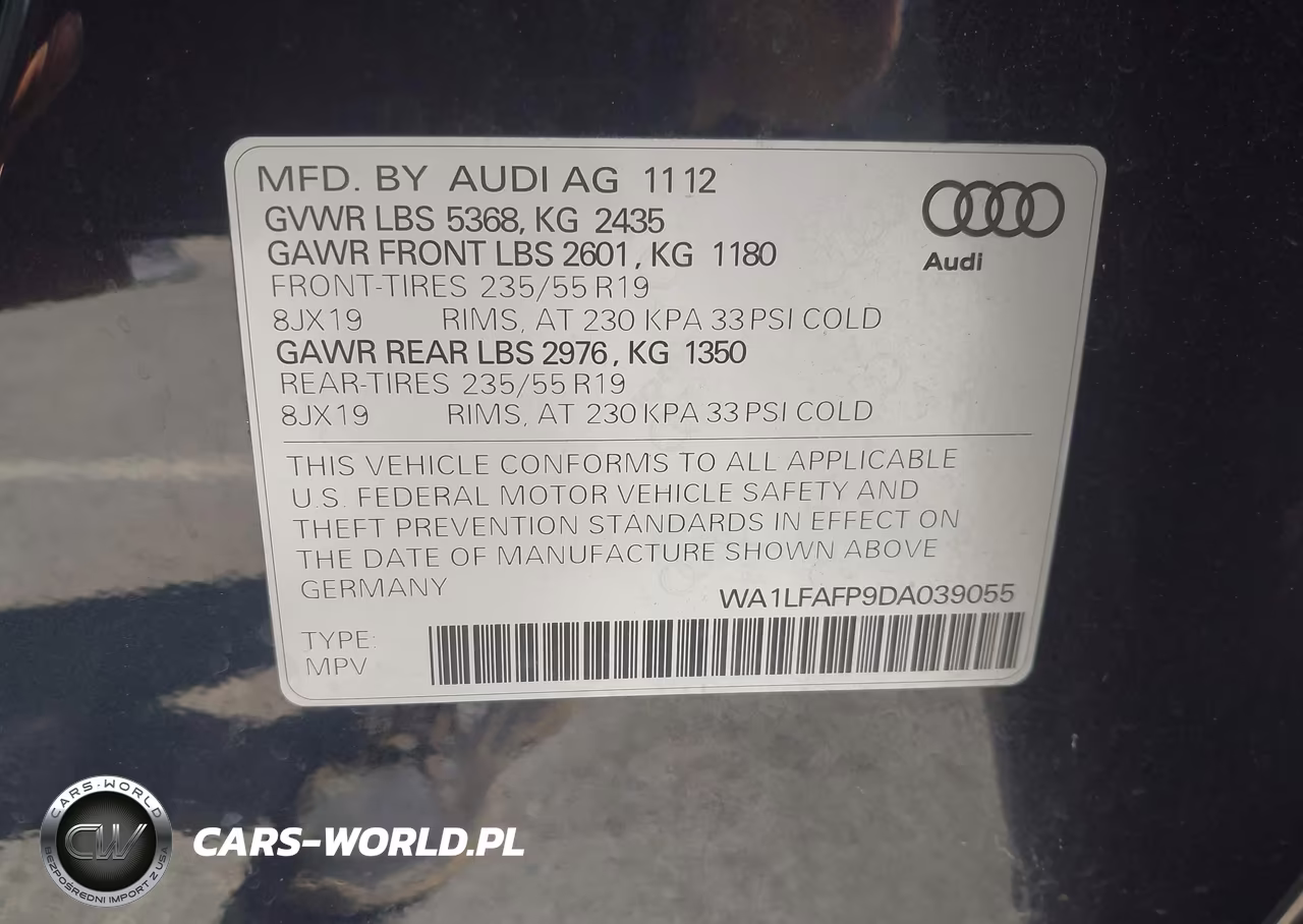2013 Audi Q5 2.0T Premium VIN:WA1LFAFP9DA039055 - 9