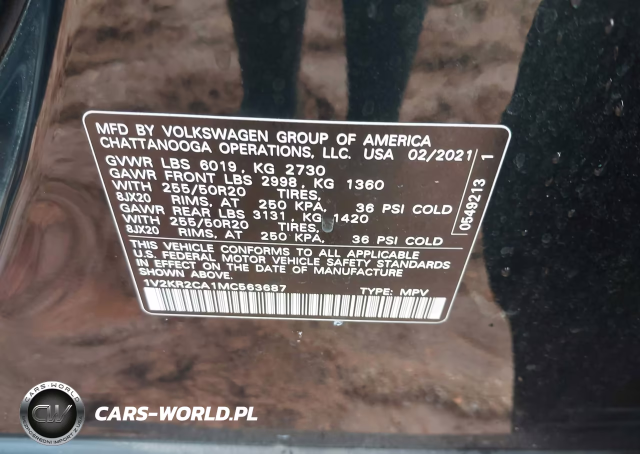 2021 Volkswagen Atlas 3.6L V6 Se W-Technology VIN:1V2KR2CA1MC563687 - 9