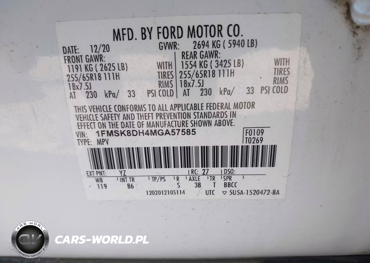 2021 Ford Explorer Xlt VIN:1FMSK8DH4MGA57585 - 9