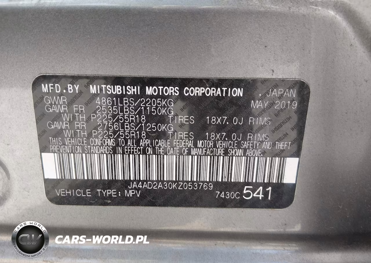 2019 Mitsubishi Outlander Es VIN:JA4AD2A30KZ053769 - 9