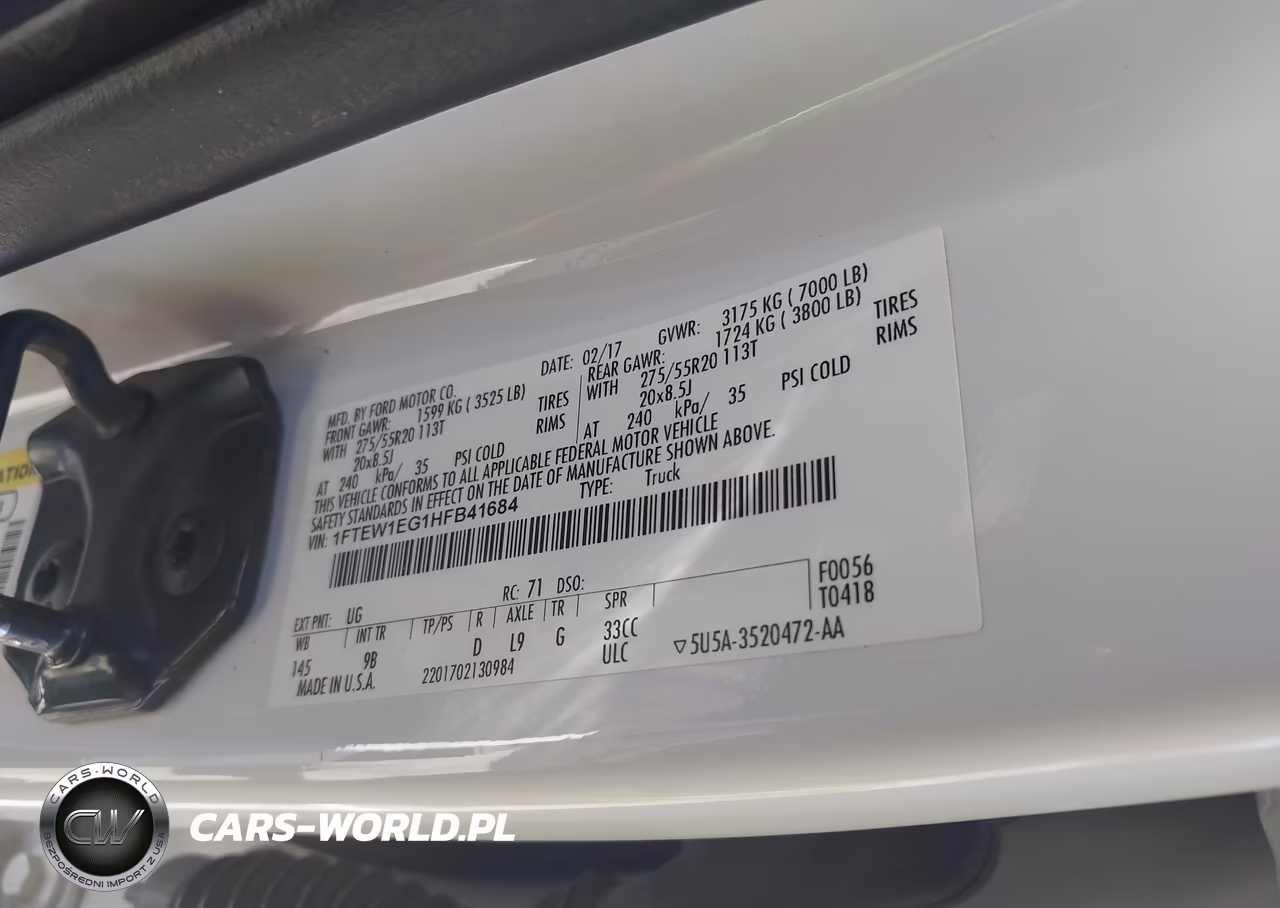 2017 Ford F-150 Platinum VIN:1FTEW1EG1HFB41684 - 9