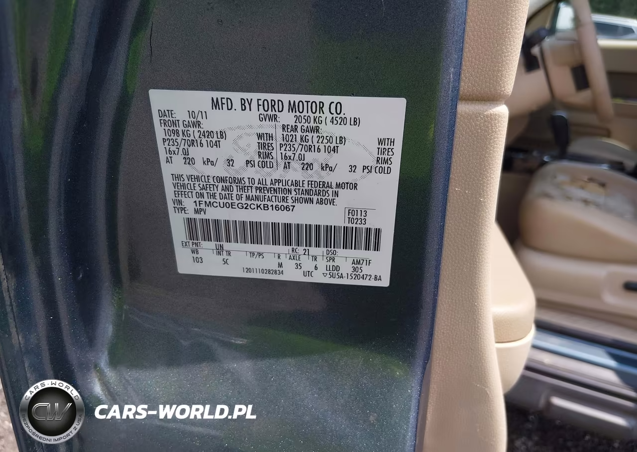 2012 Ford Escape Limited VIN:1FMCU0EG2CKB16067 - 9