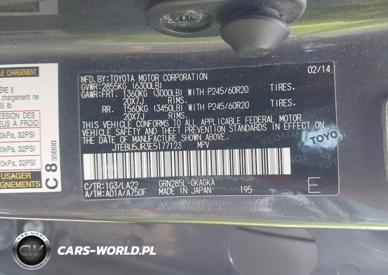 2014 Toyota 4Runner Limited VIN:JTEBU5JR3E5177123 - 9