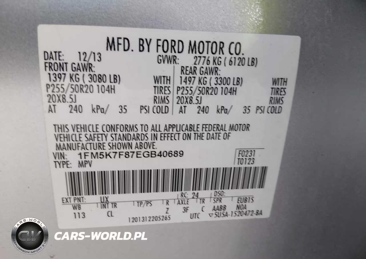 2014 Ford Explorer Limited VIN:1FM5K7F87EGB40689 - 9