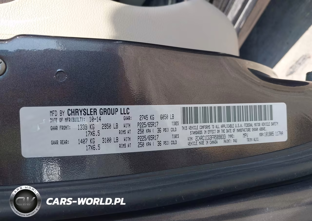 2015 Chrysler Town & Country Touring-L VIN:2C4RC1CG3FR589833 - 9