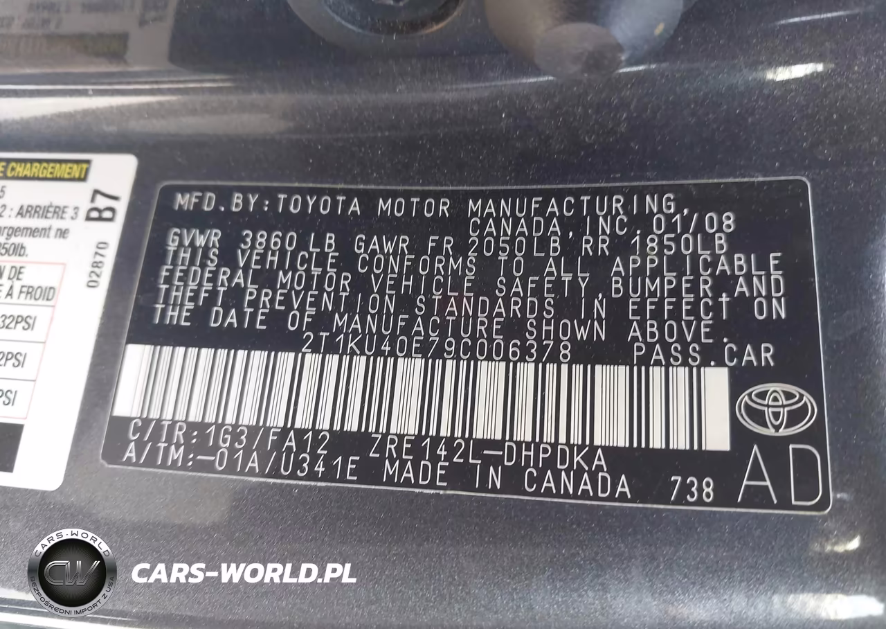 2009 Toyota Matrix VIN:2T1KU40E79C006378 - 9