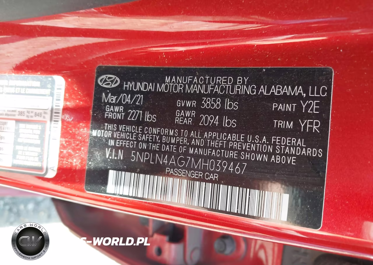 2021 Hyundai Elantra Sel VIN:5NPLN4AG7MH039467 - 9