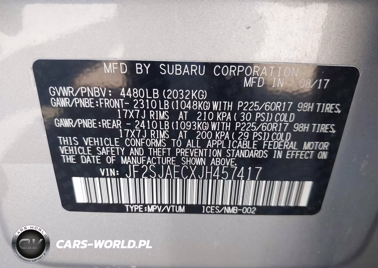 2018 Subaru Forester 2.5I Premium VIN:JF2SJAECXJH457417 - 9