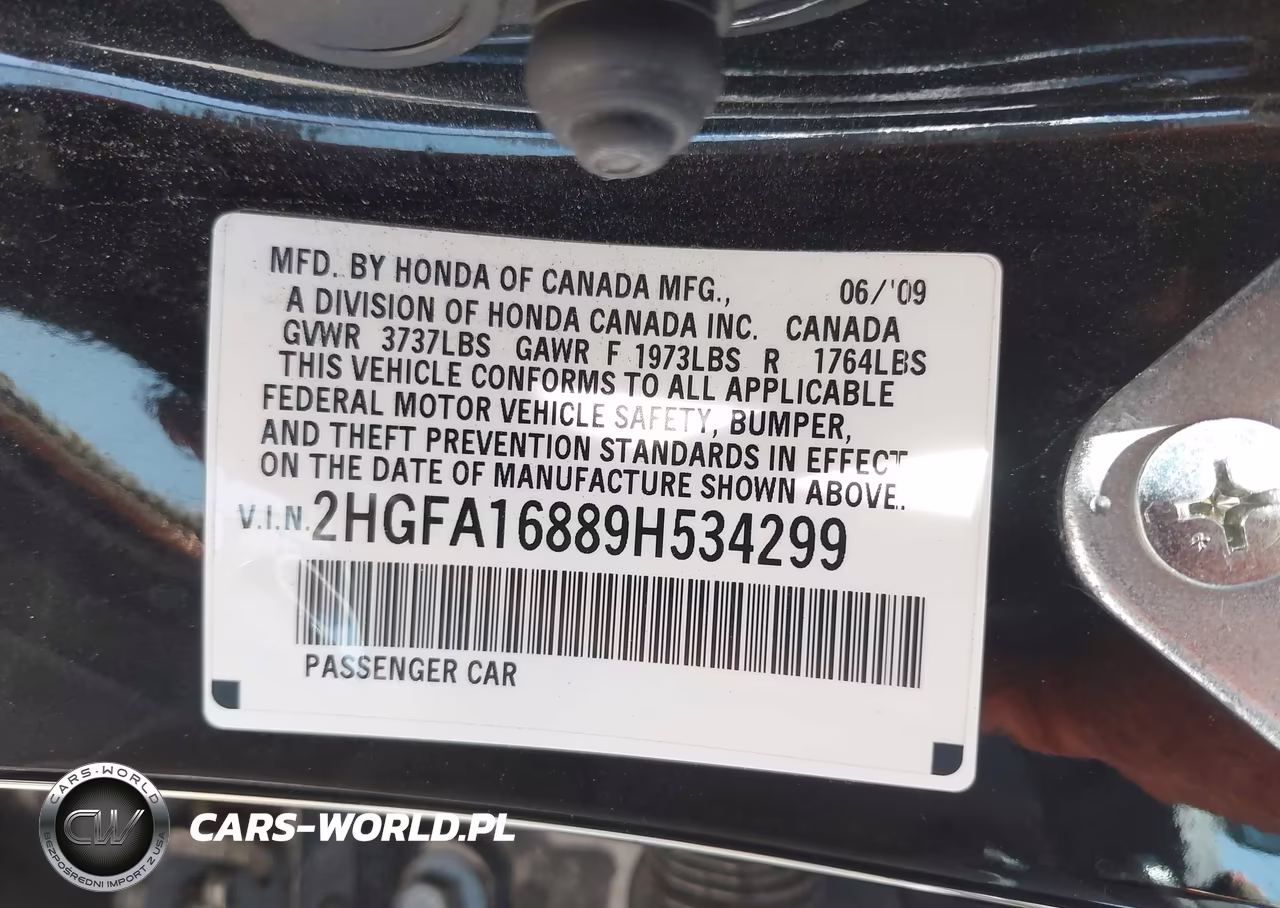 2009 Honda Civic Ex VIN:2HGFA16889H534299 - 9
