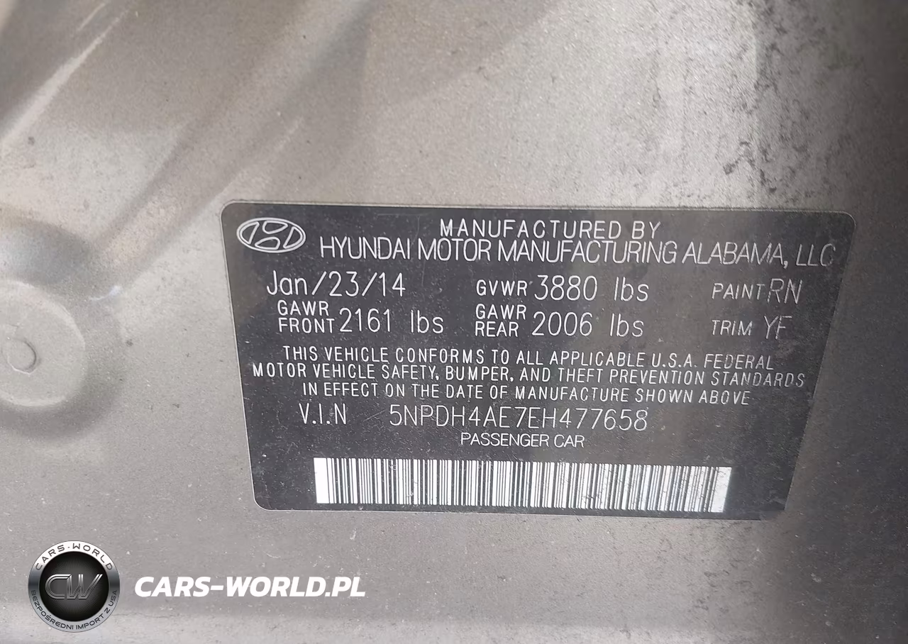 2014 Hyundai Elantra Se VIN:5NPDH4AE7EH477658 - 9