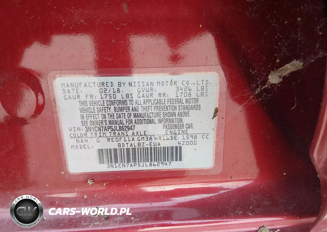2018 Nissan Versa 1.6 Sv VIN:3N1CN7AP5JL862947 - 8