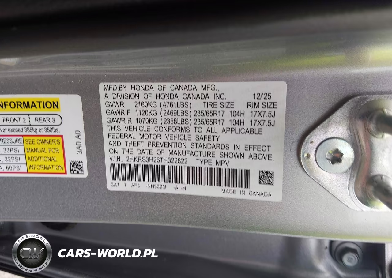 2026 Honda Cr-V Lx 2Wd VIN:2HKRS3H26TH322822 - 9