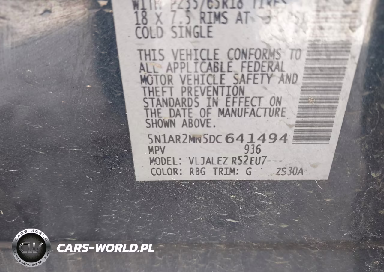 2013 Nissan Pathfinder Sv VIN:5N1AR2MN5DC641494 - 9
