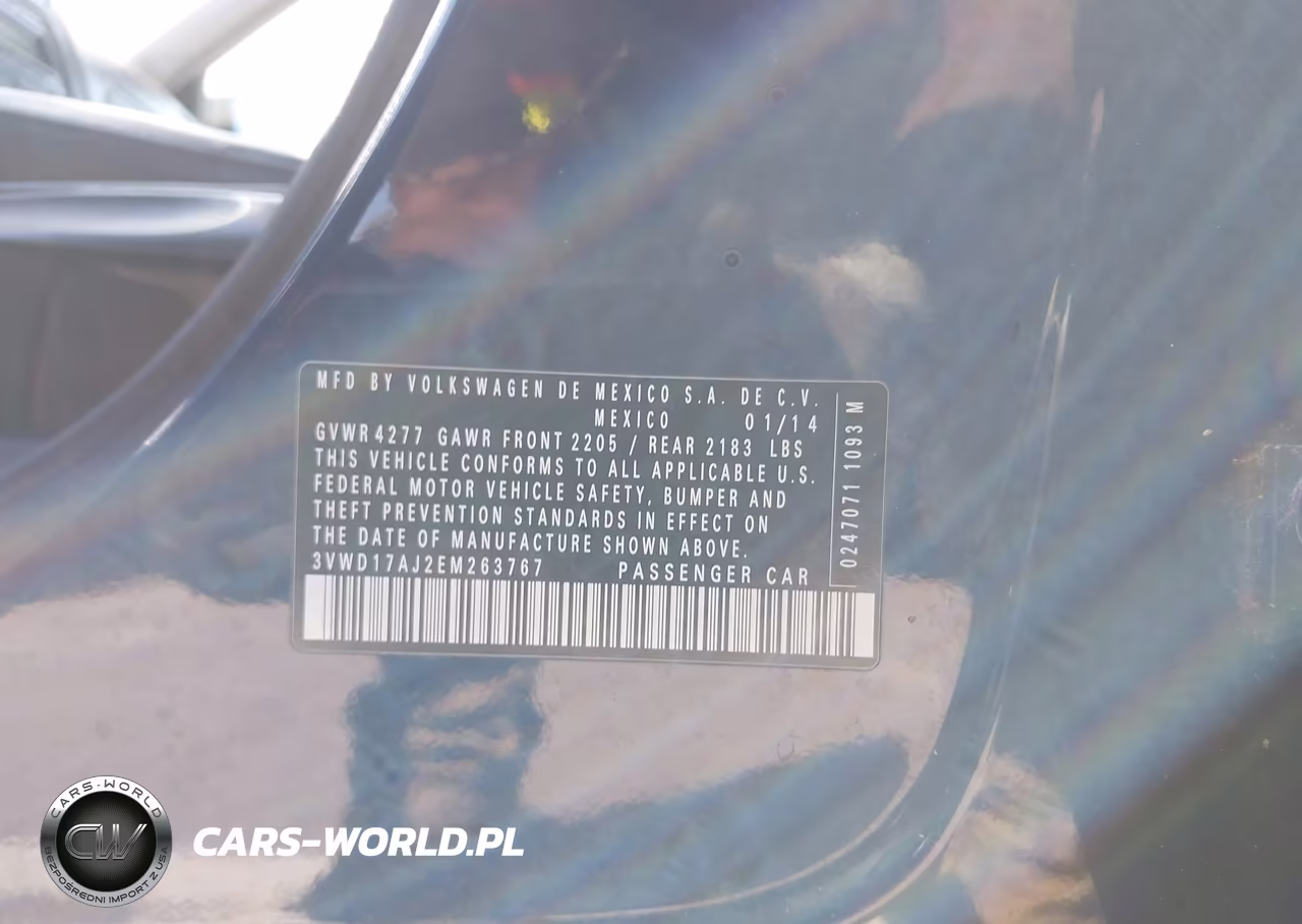 2014 Volkswagen Jetta 1.8T Se VIN:3VWD17AJ2EM263767 - 9
