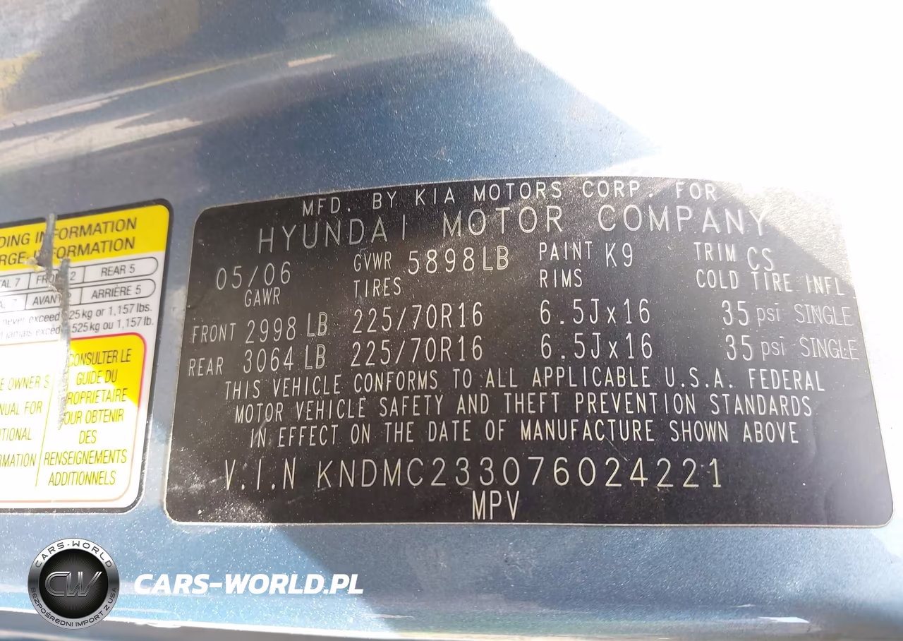 2007 Hyundai Entourage Gls-Limited-Se VIN:KNDMC233076024221 - 9