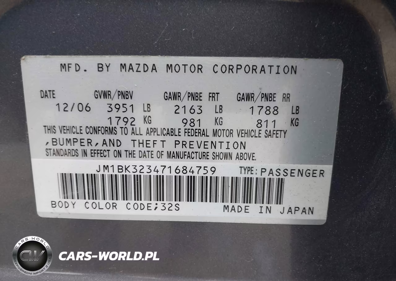 2007 Mazda Mazda3 S Touring VIN:JM1BK323471684759 - 9