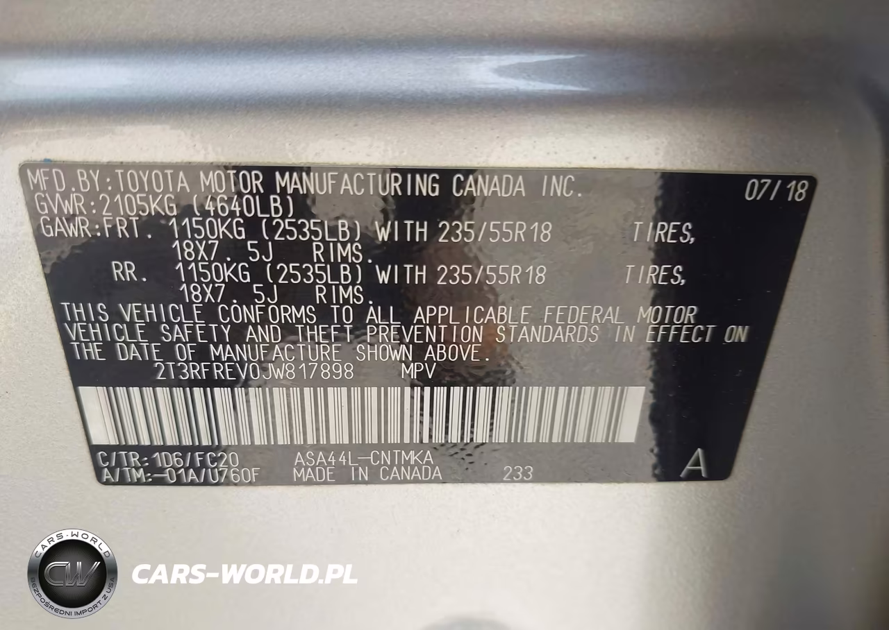 2018 Toyota Rav4 Adventure VIN:2T3RFREV0JW817898 - 9