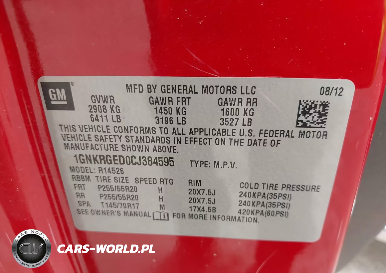 2012 Chevrolet Traverse Lt W-1Lt VIN:1GNKRGED0CJ384595 - 9