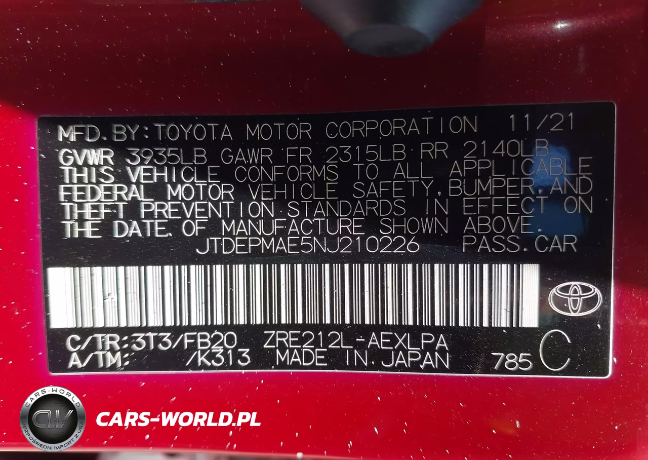 2022 Toyota Corolla Le VIN:JTDEPMAE5NJ210226 - 9