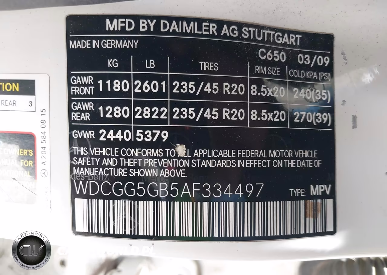 2010 Mercedes-Benz Glk 350 VIN:WDCGG5GB5AF334497 - 9