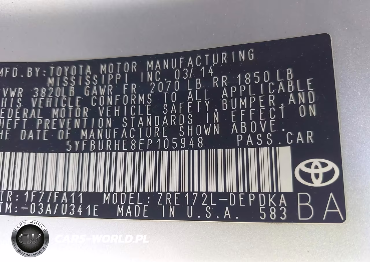 2014 Toyota Corolla L VIN:5YFBURHE8EP105948 - 9