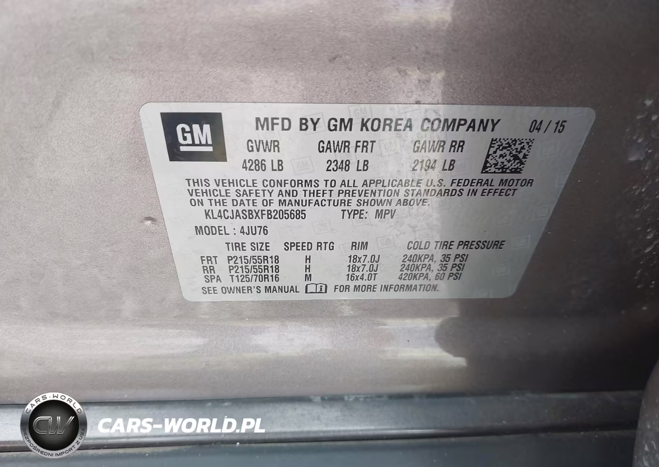 2015 Buick Encore VIN:KL4CJASBXFB205685 - 9