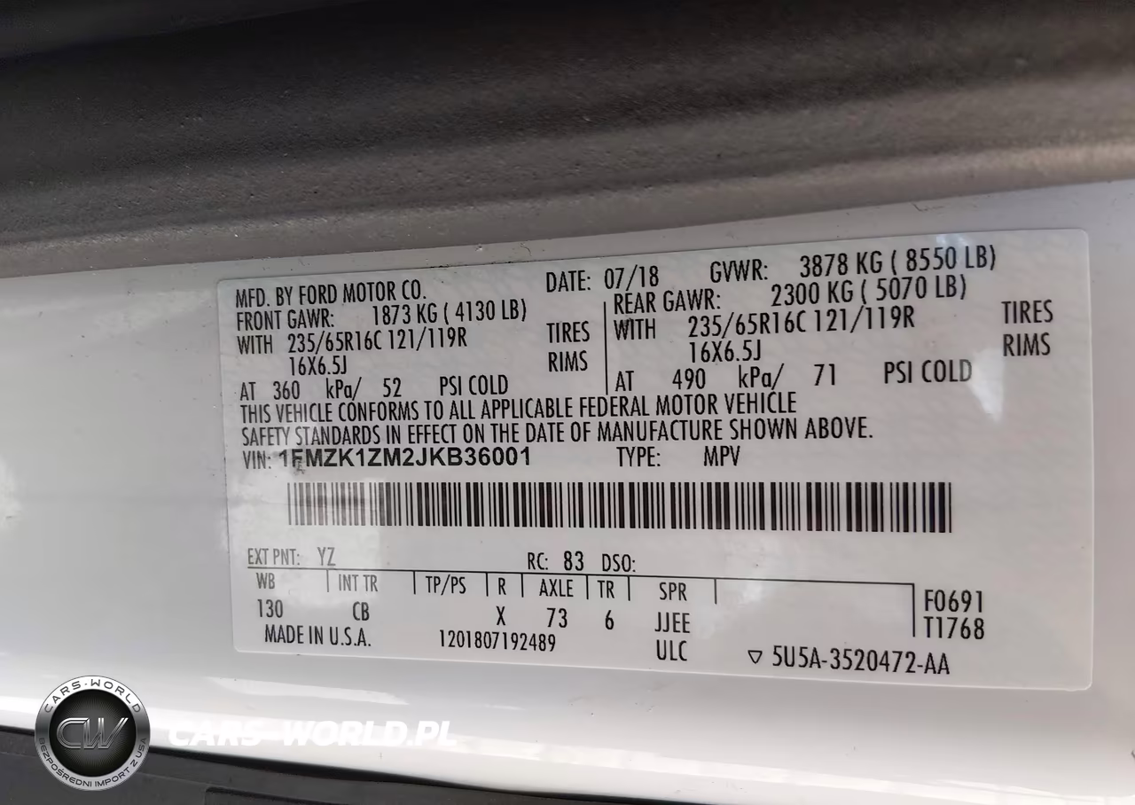 2018 Ford Transit-150 Xl-Xlt VIN:1FMZK1ZM2JKB36001 - 9