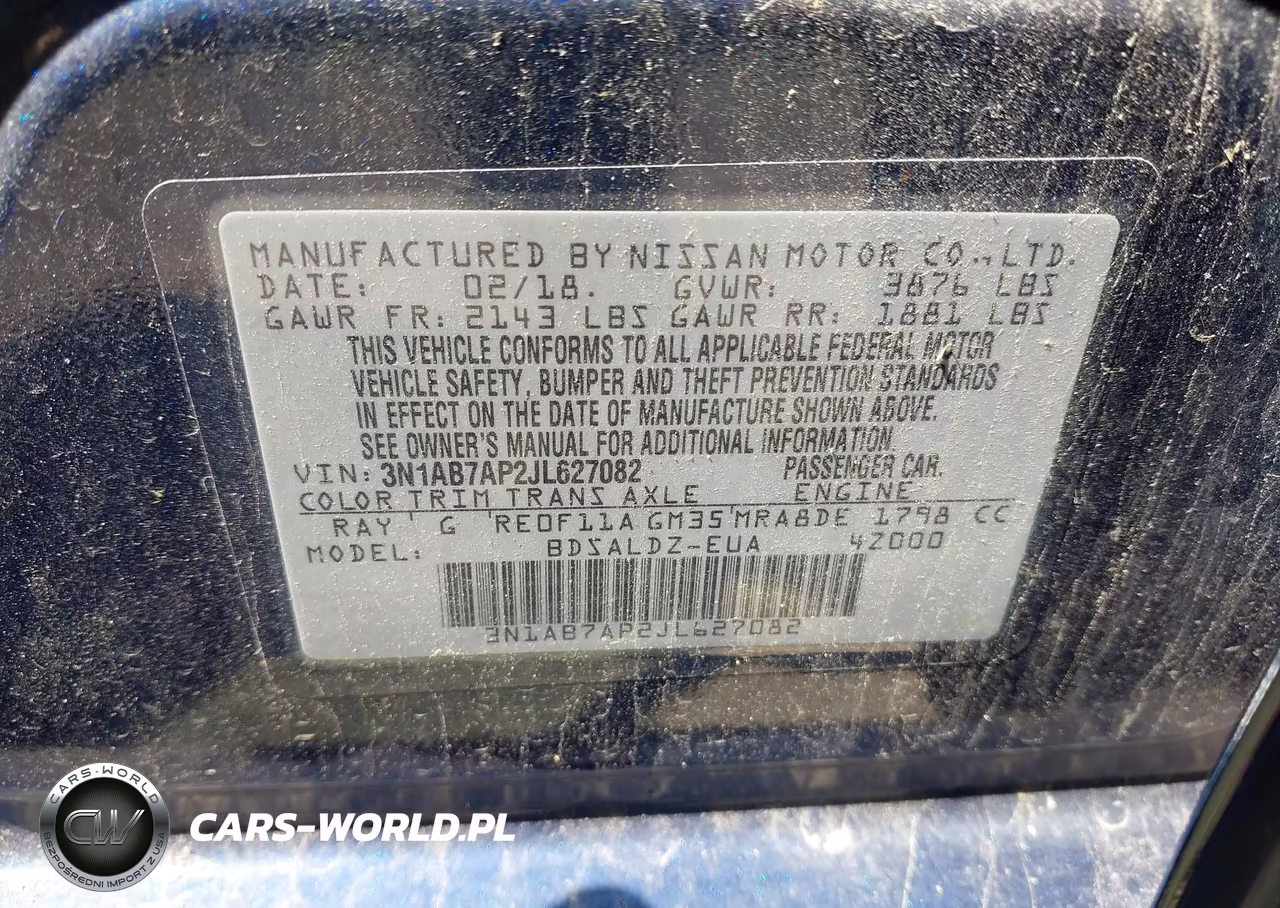 2018 Nissan Sentra Sv VIN:3N1AB7AP2JL627082 - 9