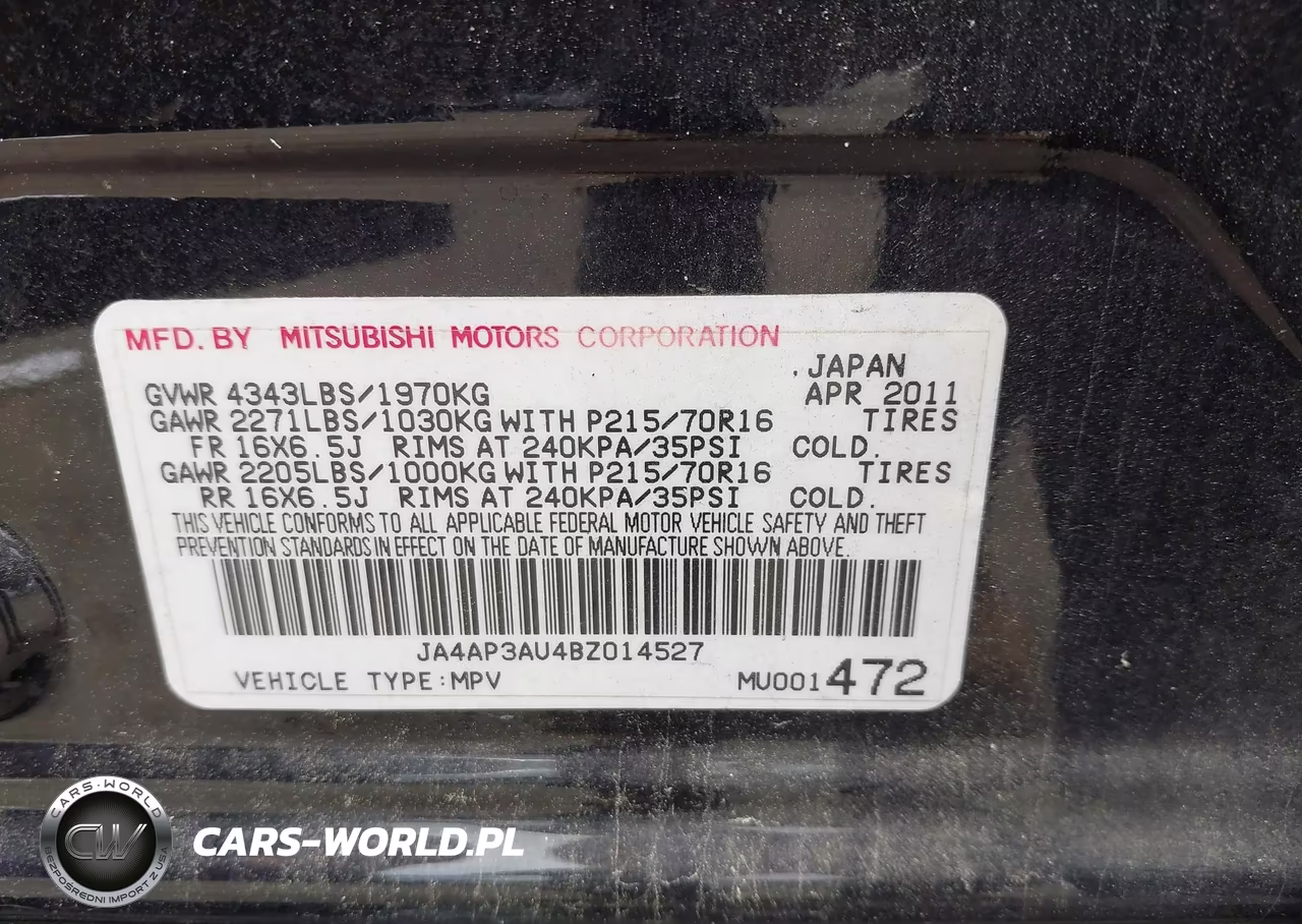 2011 Mitsubishi Outlander Sport Es VIN:JA4AP3AU4BZ014527 - 9