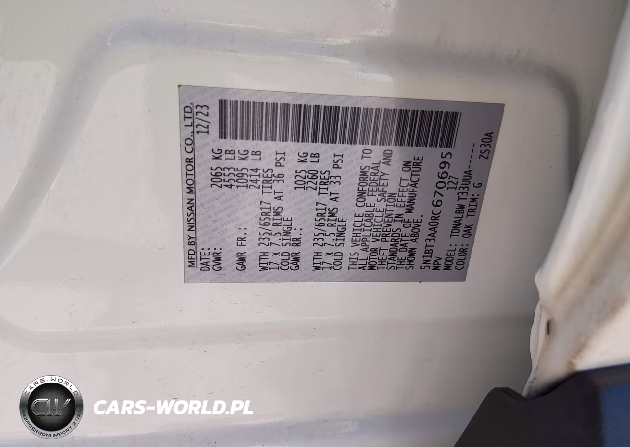 2024 Nissan Rogue S Fwd VIN:5N1BT3AA0RC670695 - 9