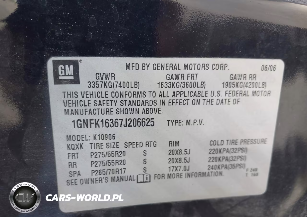 2007 Chevrolet Suburban Ltz VIN:1GNFK16367J206625 - 9