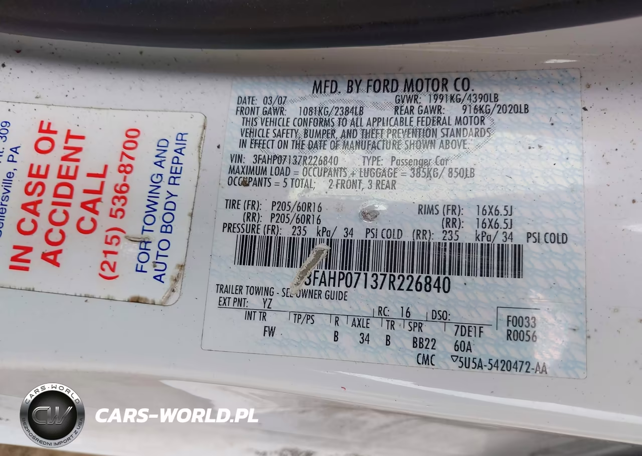 2007 Ford Fusion Se VIN:3FAHP07137R226840 - 9
